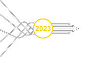解决方案概念2023年白色背景新年