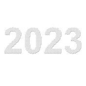 六边形图案形成2023年。与阴影。