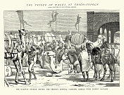 威尔士王子，后来的爱德华七世，皇家访问印度，在Trichinopoly装骆驼，现在泰米尔纳德邦的Tiruchirappalli, 1870年代