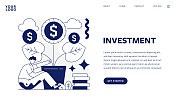 投资平面设计说明模板的网页和移动