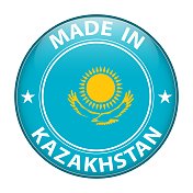 哈萨克斯坦制造徽章矢量。有星星和国旗的贴纸。标志孤立在白色背景。