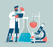 科学家或化学家团队