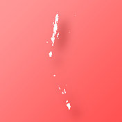 安达曼和尼科巴群岛地图以红色背景和阴影
