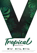 棕榈叶制作的热带度假海报