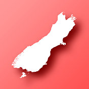 南岛地图，红色背景和阴影