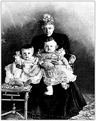 古画:丹麦王后路易丝与丹麦公主玛格丽特和奥尔加大公夫人