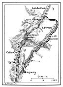 古色古香的图片:通往克朗代克的路线地图，怀特隘口，奇尔库特