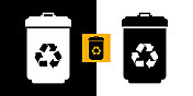 垃圾桶图标与回收图标。