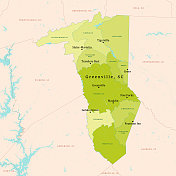 SC格林维尔县矢量地图