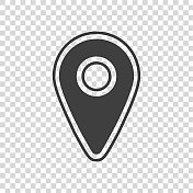 GPS标记图标，在透明的背景上。