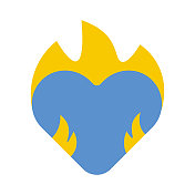 火上的心图标设计