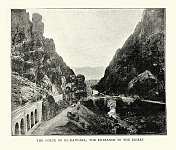 El-Kantara峡谷，沙漠入口，阿尔及利亚，维多利亚19世纪