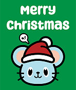 一只戴着圣诞帽的可爱老鼠祝你圣诞快乐 一只戴着圣诞帽的可爱老鼠祝你圣诞快乐