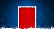 创造性的深色午夜宝蓝色圣诞背景,一个大的红色边框与白色抽象雪景圣诞主题门/门像边界和雪和雪花遍布地面和微妙的阳光或阳光 创造性的深色午夜宝蓝色圣诞背景,一个大的红色边框与白色抽象雪景圣诞主题门/门像边界和雪和雪花遍布地面和微妙的阳光或阳光