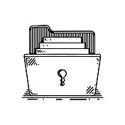 数据文件线图标,草图设计,像素完美,可编辑笔画。云技术,云计算,网络安全。 数据文件线图标,草图设计,像素完美,可编辑笔画。云技术,云计算,网络安全。