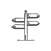 方向线图标，草图设计，像素完美，可编辑笔画。