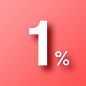 1% - 1%。图标在红色背景与阴影