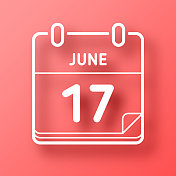 6月17日。图标在红色背景与阴影