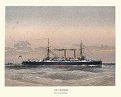 英国皇家海军军舰HMS Blenheim，一级保护巡洋舰，维多利亚军事历史，19世纪，1890年代