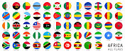 非洲旗帜-完整的矢量集合
