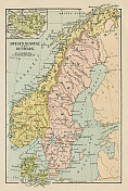 瑞典、挪威和丹麦的地图