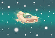 宇宙飞船在太空卡通插图 宇宙飞船在太空卡通插图