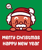 亲爱的爷爷戴着圣诞老人的帽子,举着一个牌子,祝你圣诞快乐,新年快乐 亲爱的爷爷戴着圣诞老人的帽子,举着一个牌子,祝你圣诞快乐,新年快乐