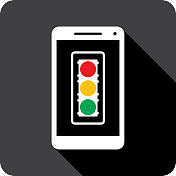红绿灯智能手机图标剪影 红绿灯智能手机图标剪影