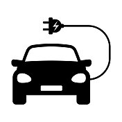 电动汽车图标。电动汽车。电动汽车。充电站。