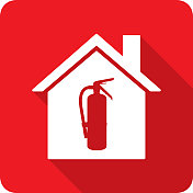 房屋灭火器图标剪影 房屋灭火器图标剪影