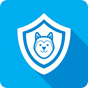 盾牌哈士奇狗脸图标剪影 盾牌哈士奇狗脸图标剪影