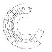 电路板风格的抽象圆形电子背景图案