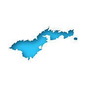 美属萨摩亚地图-蓝色背景的白纸