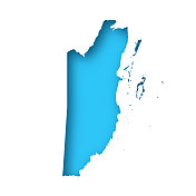 伯利兹地图-白纸，蓝色背景