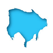 杰尔巴地图-白纸，蓝色背景