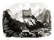 古董雕刻，Les Couvents(修道院)，Les Couvents(修道院)的法国古董雕刻插图，1846