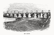 卡尔・坎托桥，智利圣地亚哥，半色调印刷，1899年出版
