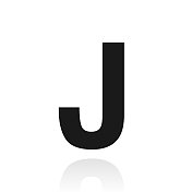 字母j。白色背景上的图标