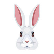 兔头标志。吉祥物创意设计。
