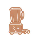 厨房图标上的透明背景-搅拌机