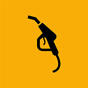 燃料枪图标在黄色背景。