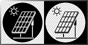 太阳能电池板和能源图标。