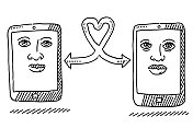 爱情连接面临智能手机绘图