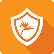 天堂鸟图标剪影盾 天堂鸟图标剪影盾