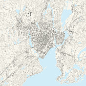康涅狄格州纽黑文矢量地图