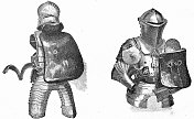 中世纪骑士盔甲，前后视图