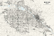 博伊西，爱达荷州，美国矢量地图
