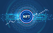 NFT不可替代令牌。不可替代的代币图标覆盖的概念