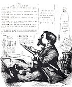 美国讽刺作家托马斯・纳斯特磨笔