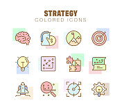 策略线图标设置。可编辑的中风。像素完美。 策略线图标设置。可编辑的中风。像素完美。